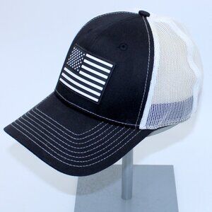 Fierce 901 USA 3D Flag Embroidered Trucker Cap Black/ White Mesh